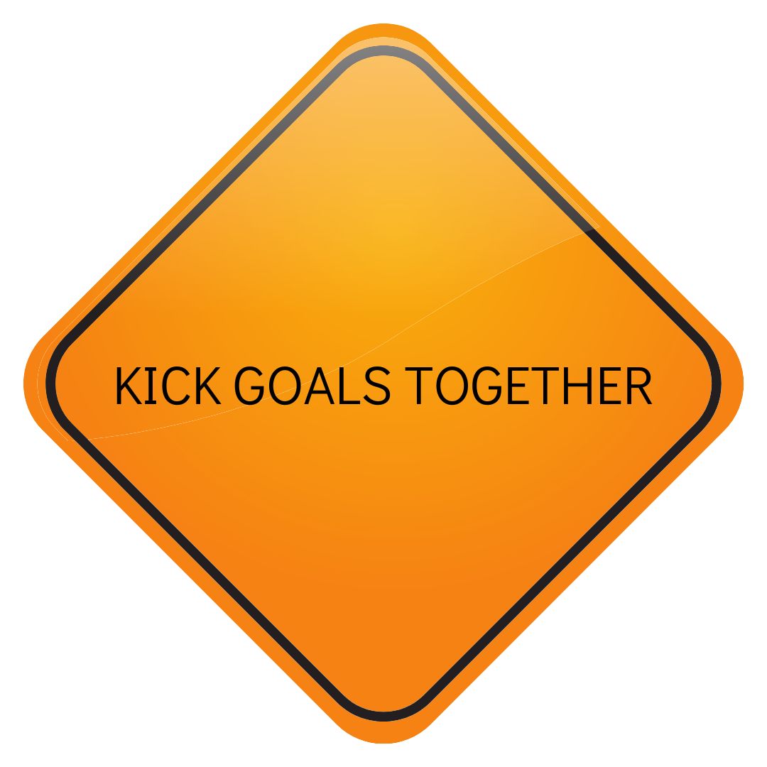Kick goals together sign